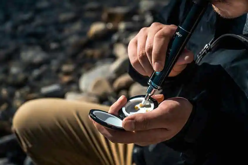 A cannabis concentrate being used in the outdoors