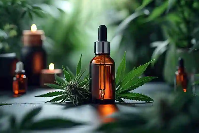 Medical cannabis bottle, probably with CBD oil