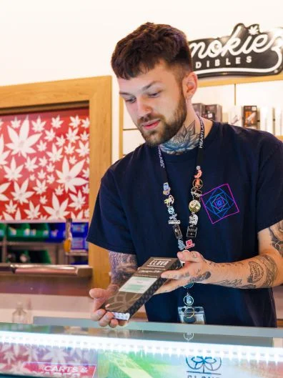 Budtender at a cannabis dispensary